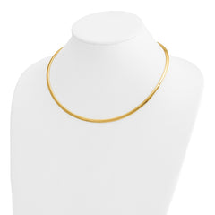 14k Polished 4mm Standard Weight 18 inch Domed Omega Necklace