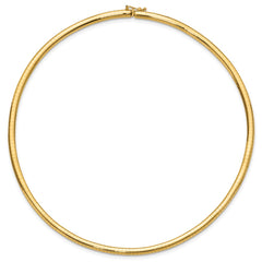14k Polished 4mm Lightweight 16 inch Domed Omega Necklace