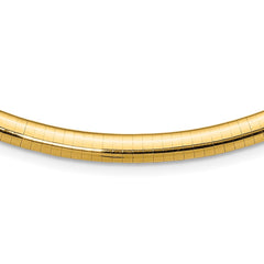 14k Polished 6mm Lightweight 18 inch Domed Omega Necklace