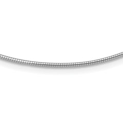 14k White Gold Polished 1.4mm 16 inch Round Omega Necklace