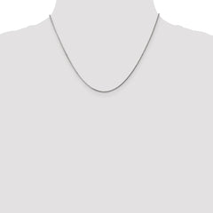 14K White Gold 18 inch 1.4mm Curb with Spring Ring Clasp Pendant Chain