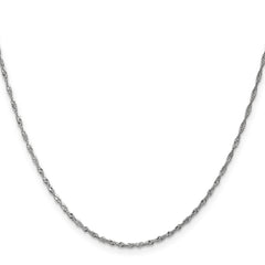 14K White Gold 22 inch 1.4mm Singapore with Spring Ring Clasp Chain