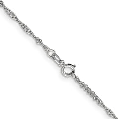 14K White Gold 22 inch 1.4mm Singapore with Spring Ring Clasp Chain
