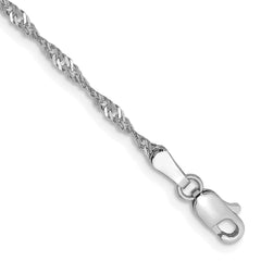14K White Gold 9 inch 1.7mm Singapore with Lobster Clasp Anklet