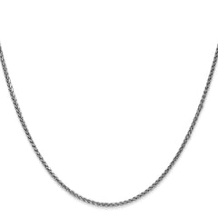 14K White Gold 26 inch 1.7mm Diamond-cut Spiga with Lobster Clasp Chain