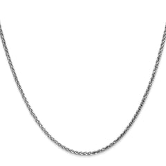 14K White Gold 22 inch 2.1mm Diamond-cut Spiga with Lobster Clasp Chain