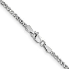 14K White Gold 22 inch 2.1mm Diamond-cut Spiga with Lobster Clasp Chain