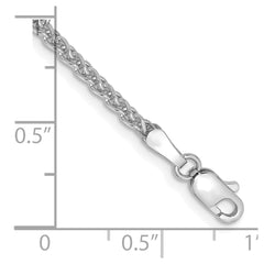 14K White Gold 7 inch 2.1mm Diamond-cut Spiga with Lobster Clasp Bracelet