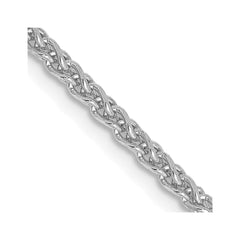 14K White Gold 22 inch 2.1mm Diamond-cut Spiga with Lobster Clasp Chain