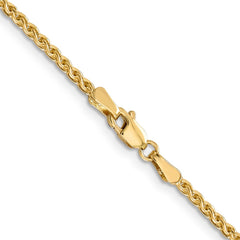 14K 24 inch 2.1mm Diamond-cut Spiga with Lobster Clasp Chain