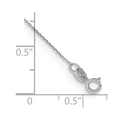 14K White Gold 10 inch .75mm Cable with Spring Ring Clasp Anklet