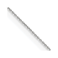 14K White Gold 16 inch .75mm Cable with Spring Ring Clasp Pendant Chain