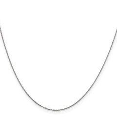 14K White Gold 18 inch .6mm Diamond-cut Round Open Link Cable with Spring Ring Clasp Chain