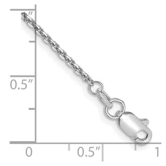 14K White Gold 9 inch 1.45mm Diamond-cut Cable with Lobster Clasp Anklet