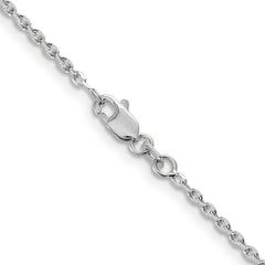 14K White Gold 24 inch 1.65mm Diamond-cut Cable with Lobster Clasp Chain