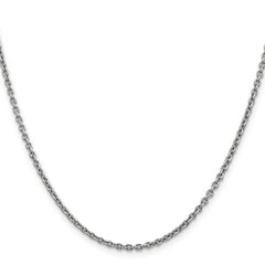14K White Gold 16 inch 2.2mm Forzantine Cable with Lobster Clasp Chain