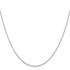 14K White Gold 18 inch .8mm Diamond-cut Cable with Lobster Clasp Chain