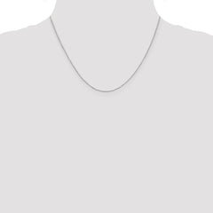 14K White Gold 18 inch .8mm Diamond-cut Cable with Lobster Clasp Chain