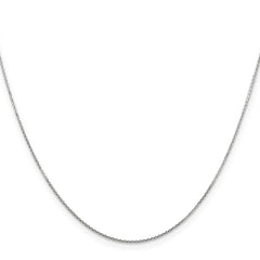 14K White Gold 22 inch .8mm Diamond-cut Round Open Link Cable with Lobster Clasp Chain