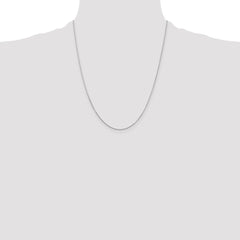 14K White Gold 22 inch .8mm Diamond-cut Round Open Link Cable with Lobster Clasp Chain