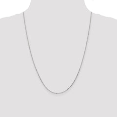 14K White Gold 24 inch 1.4mm Diamond-cut Round Open Link Cable with Lobster Clasp Chain