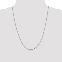 14K White Gold 24 inch 1.8mm Diamond-cut Round Open Link Cable with Lobster Clasp Chain