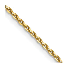 14K 22 inch 1.4mm Diamond-cut Round Open Link Cable with Lobster Clasp Chain