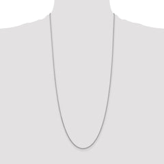 14K White Gold 30 inch 1.6mm Round Open Link Cable with Lobster Clasp Chain