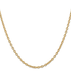 14K 16 inch 3.2mm Round Open Link Cable with Lobster Clasp Chain