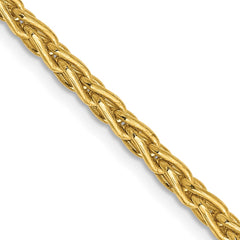 14k 22 inch 3mm Parisian Wheat with Lobster Clasp Chain