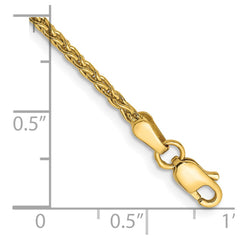 14k 7 inch 1.75mm Parisian Wheat with Lobster Clasp Bracelet