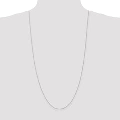 14K White Gold 30 inch .8mm Diamond-cut Parisian Wheat with Lobster Clasp Chain