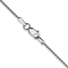 14K White Gold 24 inch 1mm Diamond-cut Parisian Wheat with Lobster Clasp Chain