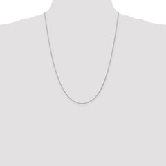 14K White Gold 24 inch 1mm Diamond-cut Parisian Wheat with Lobster Clasp Chain
