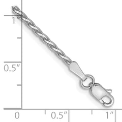 14K White Gold 9 inch 1.6mm Diamond-cut Parisian Wheat with Lobster Clasp Anklet