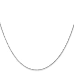 14K White Gold 20 inch 1mm Round Parisian Wheat with Lobster Clasp Chain