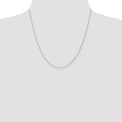 14K White Gold 20 inch 1mm Round Parisian Wheat with Lobster Clasp Chain