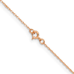 14K Rose Gold 24 inch .5mm Baby Rope with Spring Ring Clasp Chain