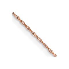 14K Rose Gold 22 inch .5mm Baby Rope with Spring Ring Clasp Chain