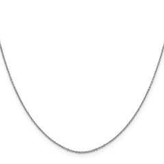 14K White Gold 30 inch .9mm Diamond-cut Round Open Link Cable with Lobster Clasp Chain