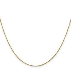 14K 20 inch .9mm Diamond-cut Round Open Link Cable with Lobster Clasp Chain