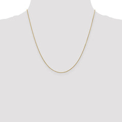 14K 20 inch .9mm Diamond-cut Round Open Link Cable with Lobster Clasp Chain