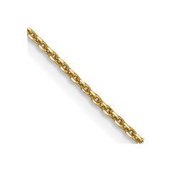 14K 26 inch .9mm Diamond-cut Round Open Link Cable with Lobster Clasp Chain