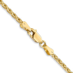 14k 24 inch 2.25mm Parisian Wheat with Lobster Clasp Chain