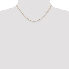 14K 16 inch 1.25mm Flat Figaro with Spring Pendant Ring Pendant Chain