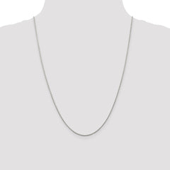 14K White Gold 24 inch 1.25mm Round Parisian Wheat with Lobster Clasp Chain