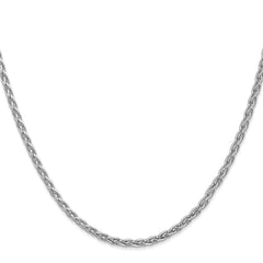 14K White Gold 20 inch 4mm Parisian Wheat with Lobster Clasp Chain