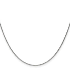 14K White Gold 14 inch 1mm Round Open Link Cable with Lobster Clasp Chain