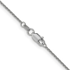 14K White Gold 14 inch 1mm Round Open Link Cable with Lobster Clasp Chain