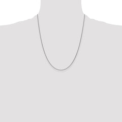 14K White Gold 22 inch 1mm Round Open Link Cable with Lobster Clasp Chain